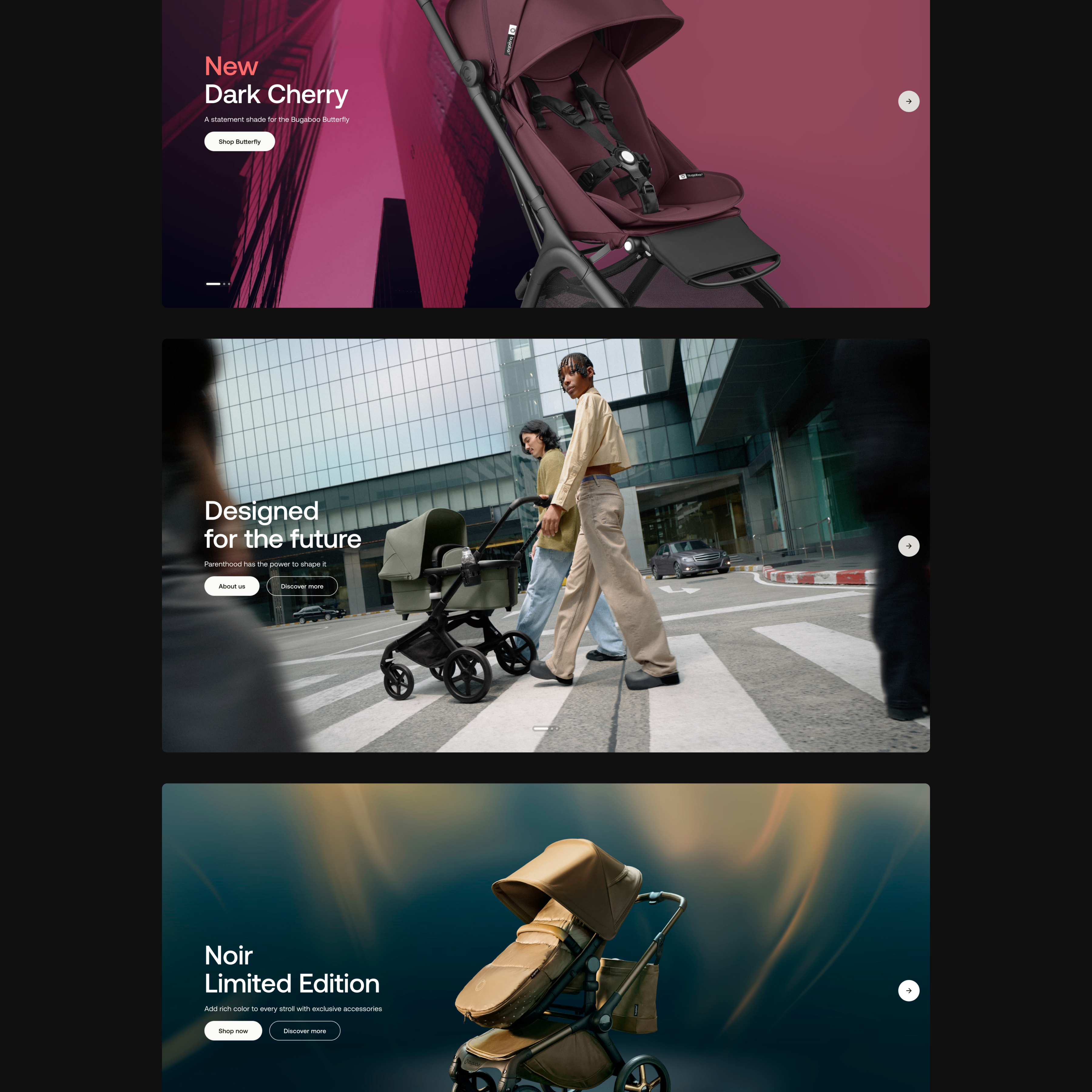 Bugaboo hero screen design concept