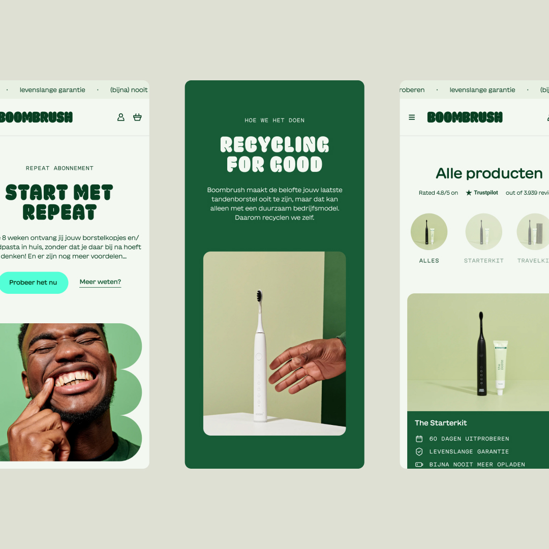 Additional Boombrush mobile layout mockups